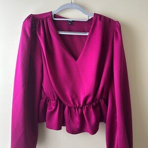 Elegant Express Magenta V-Neck Women's Top